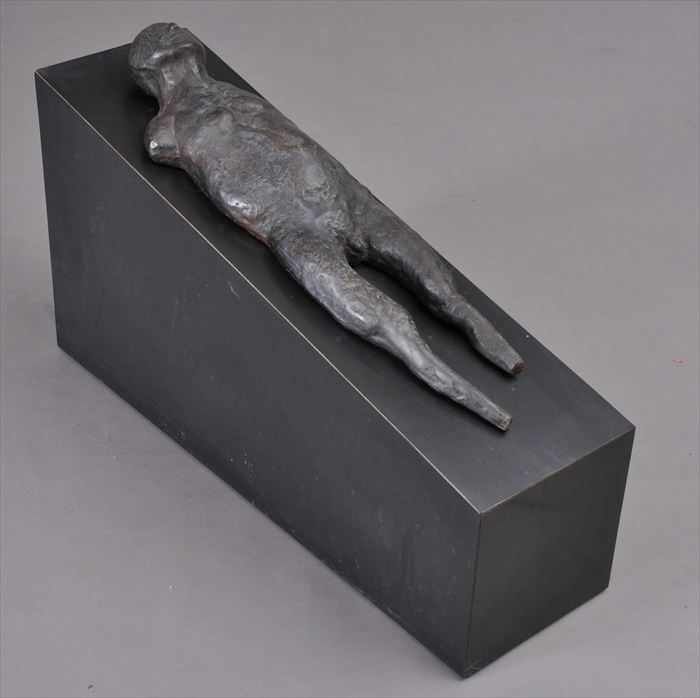 Appraisal: LEONARD BASKIN - RECLINING NUDE Bronze x x in on