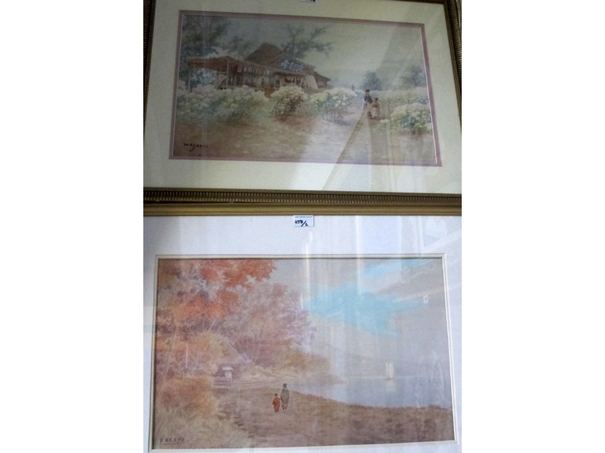 Appraisal: FUKAYA Japanese coastal scene and Haiyashi Japanese village scene both