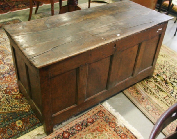 Appraisal: A late th early th century English oak coffer cms