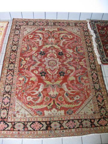 Appraisal: Mahal Persian Handmade Rug overall floral salmon field ' x