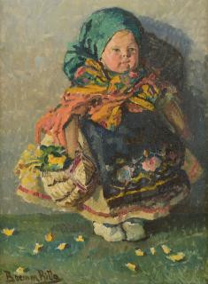 Appraisal: Ritta Boemm O B Portrait of Young Peasant Girl Ritta