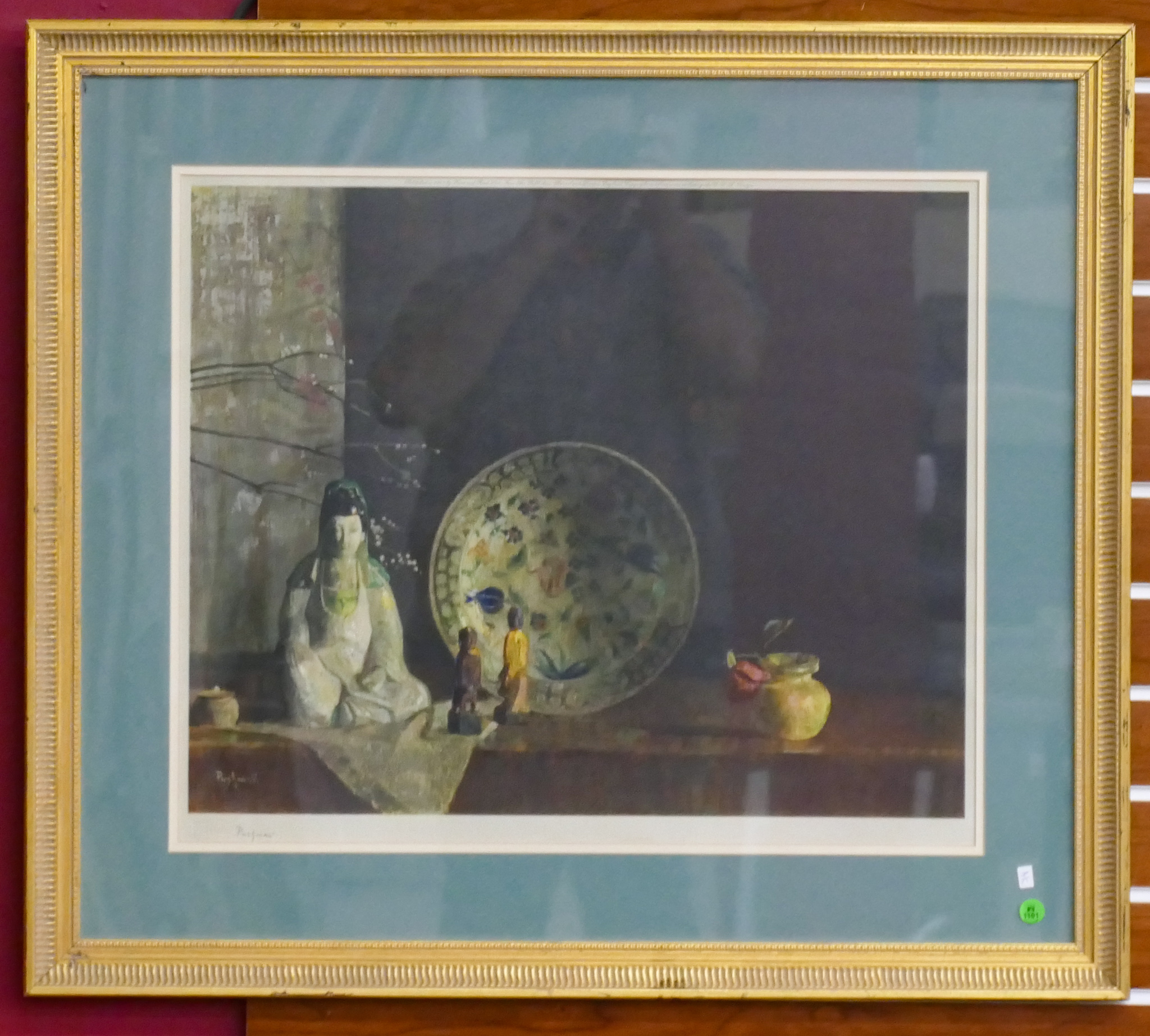 Appraisal: Hovsep Pushman ''Oriental Still Life'' Signed Lithograph Framed ''x ''