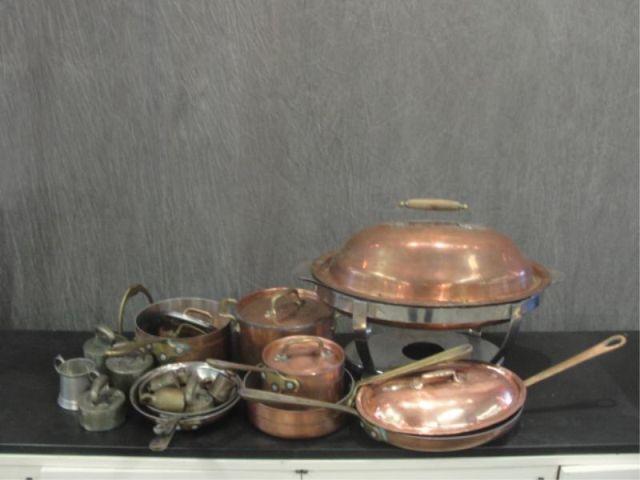 Appraisal: Large Lot of Copper Cookware Approx pieces From an Orange