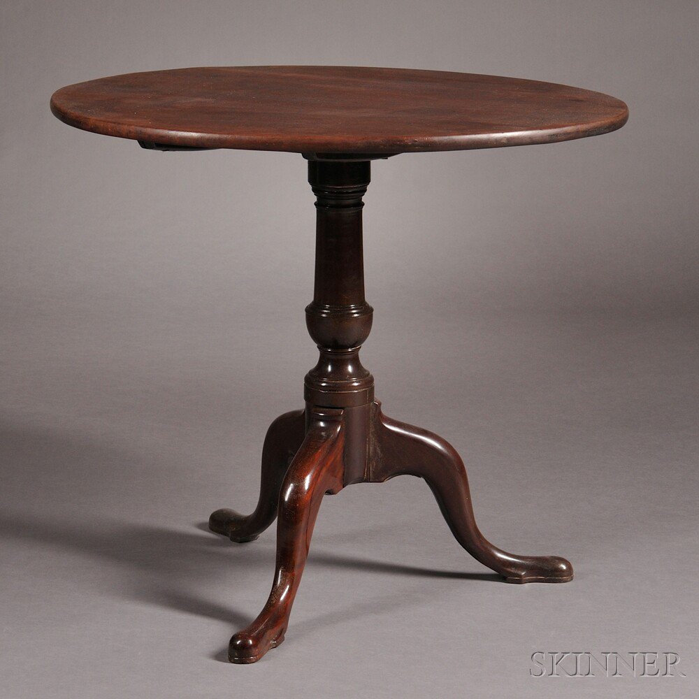 Appraisal: Mahogany Tilt-top Tea Table possibly New England late th century