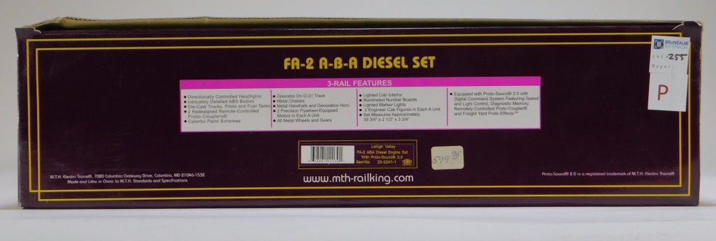 Appraisal: MTH LEHIGH VALLEY FA- ABA DIESEL ENGINE TRAIN SET Item