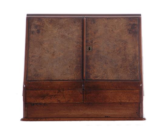 Appraisal: English walnut letter writing box third quarter th century fitted