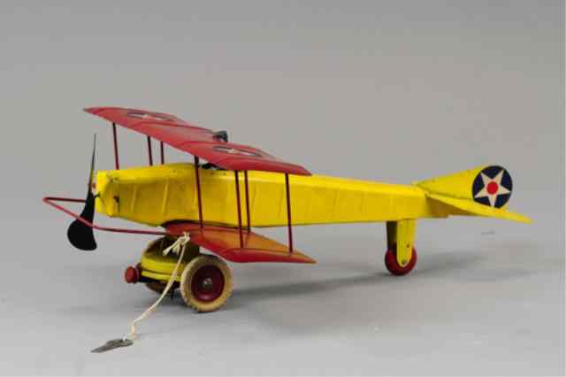 Appraisal: KINGSBURY ARMY TAXI PLANE Pressed steel painted in yellow fuselage