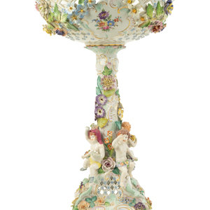 Appraisal: A German Porcelain Centerpiece TH CENTURY Height x diameter inches