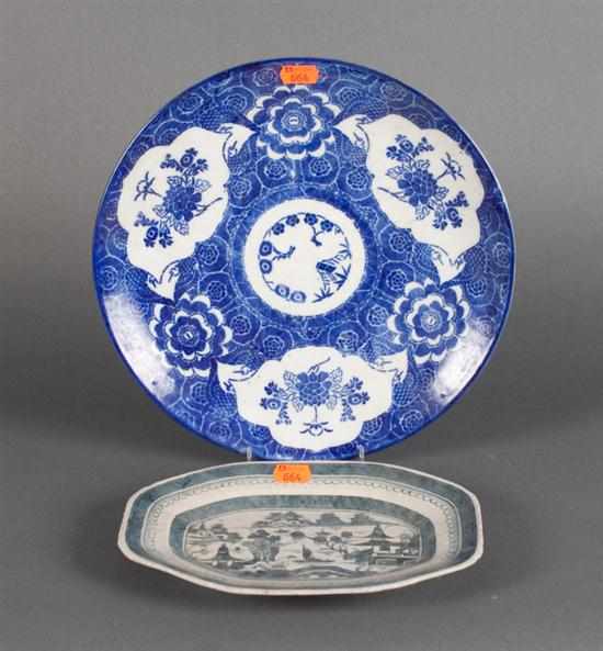 Appraisal: Japanese blue and white transferware plate and a Chinese Export