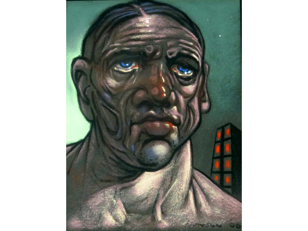 Appraisal: PETER HOWSON b Pastel 'Dark Times' signed and dated x