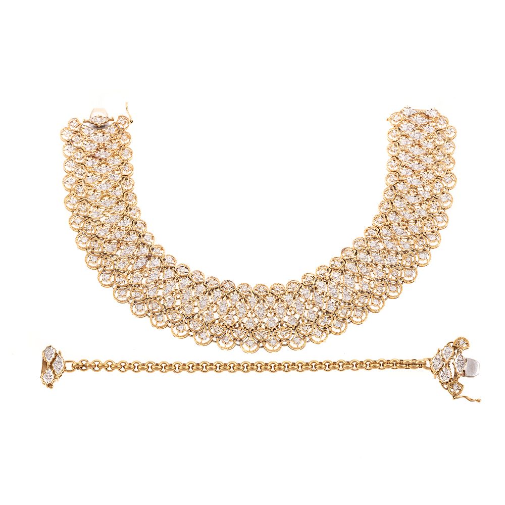 Appraisal: A ctw Diamond Mesh Necklace in K K yellow gold