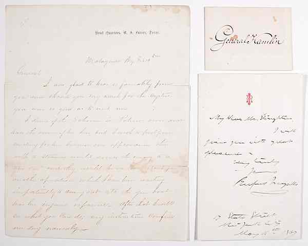 Appraisal: Civil War - Autographs Civil War Union Generals Group of