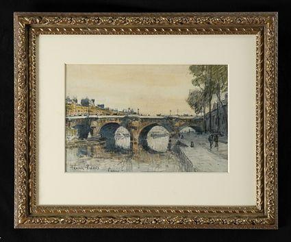 Appraisal: FRANK BOGGS - LE PONT NEUF PARIS Watercolor and craypas