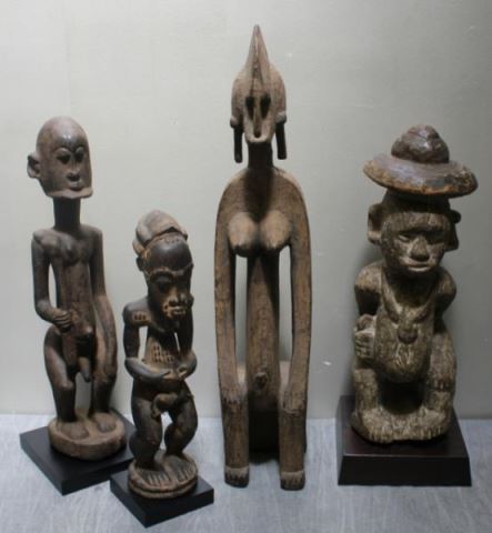 Appraisal: African Carvings a Carved Baule Female Ivory Coast a Dogon