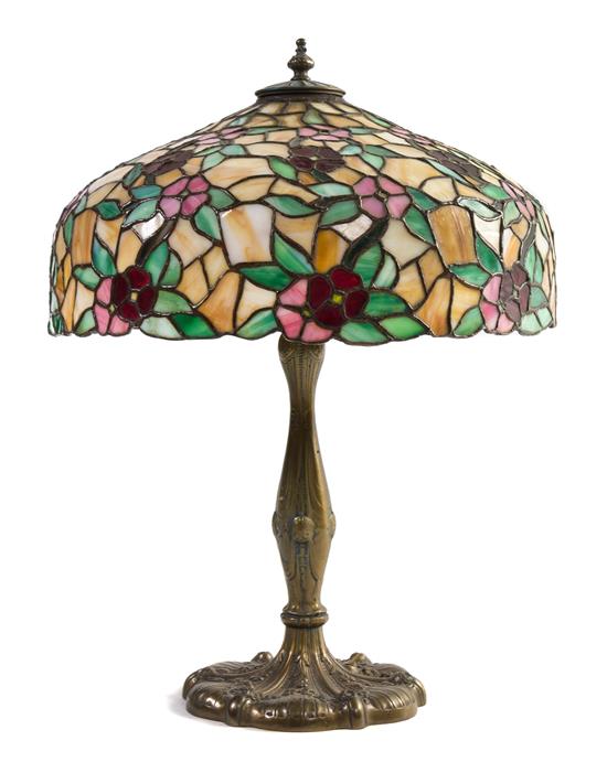 Appraisal: Sale Lot An American Leaded Glass Table Lamp with allover