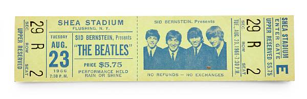 Appraisal: A Beatles never-used concert ticket From their concert at Shea