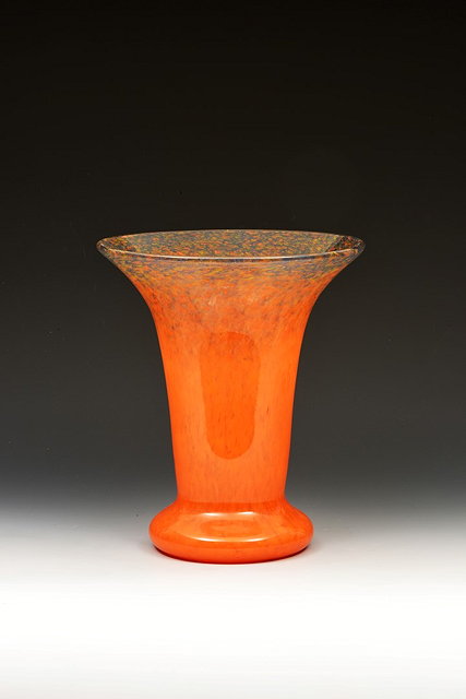 Appraisal: Vasart GlassVaseof flaring cylindrical form mottled grey graduating to orangemanufacturer's