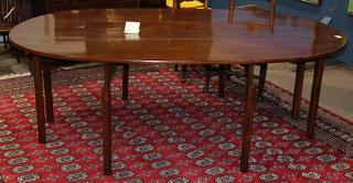 Appraisal: George III drop leaf harvest or wake table circa executed