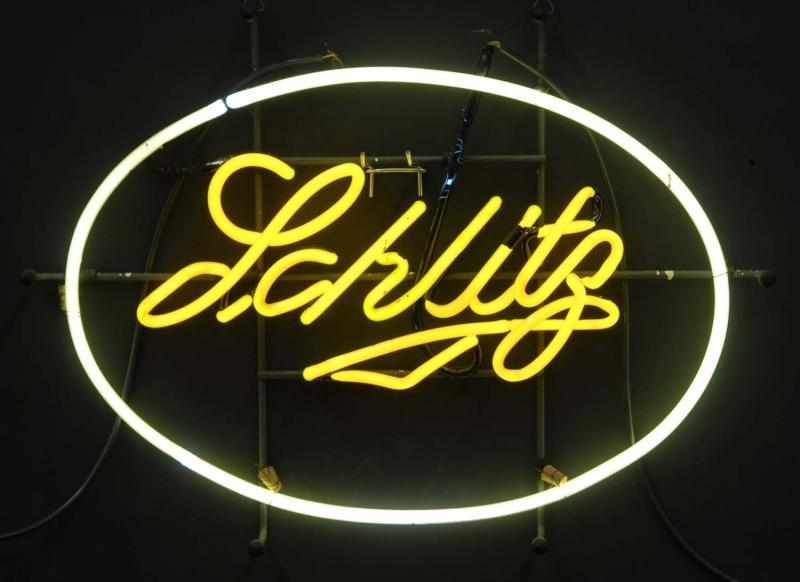 Appraisal: Schlitz Oval Neon Sign Description s Jos Schlitz Brewing Milwaukee