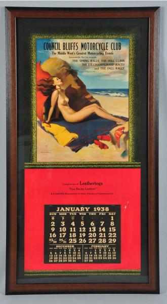 Appraisal: Elvgren Motorcycle Club Calendar Description Framed and matted under glass