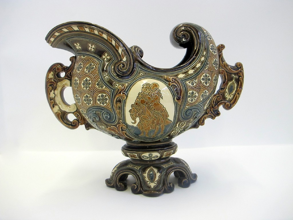 Appraisal: Continental Majolica pottery shell shaped centrepiece