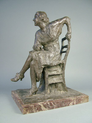 Appraisal: Twentieth Century Continental School A patinated bronze seated figure of