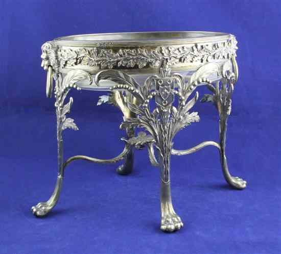 Appraisal: A George III silver gilt fruit stand with later glass