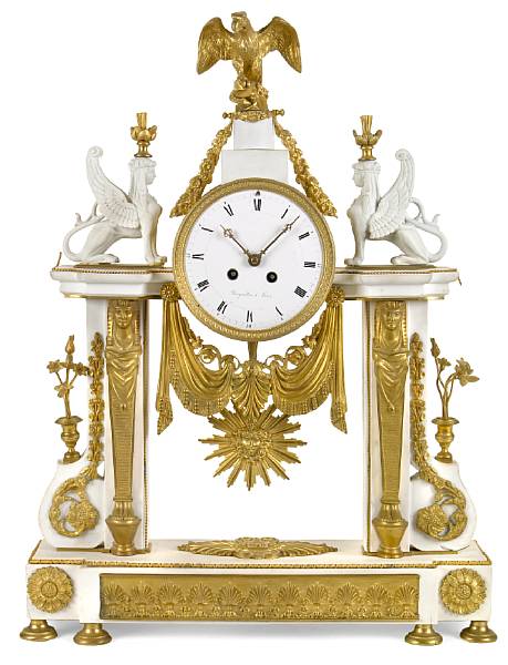 Appraisal: A Louis XVI style gilt bronze and bisque porcelain mantel