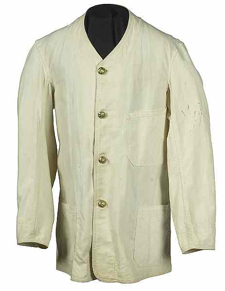 Appraisal: Indian Wars Stable Frock Coat White cotton With five brass