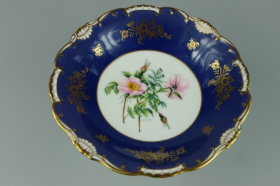 Appraisal: Minton footed dish handpainted with Camdolles Rose by G B