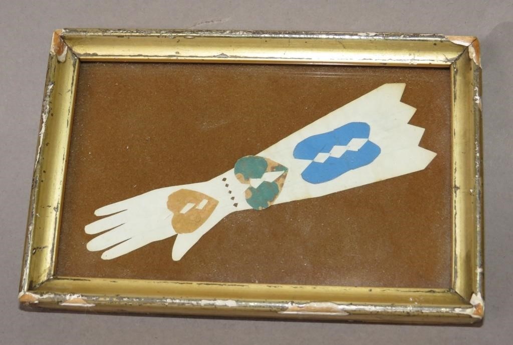 Appraisal: SMALL PAPER CUT MOMENTO IN FRAMEca late th century small