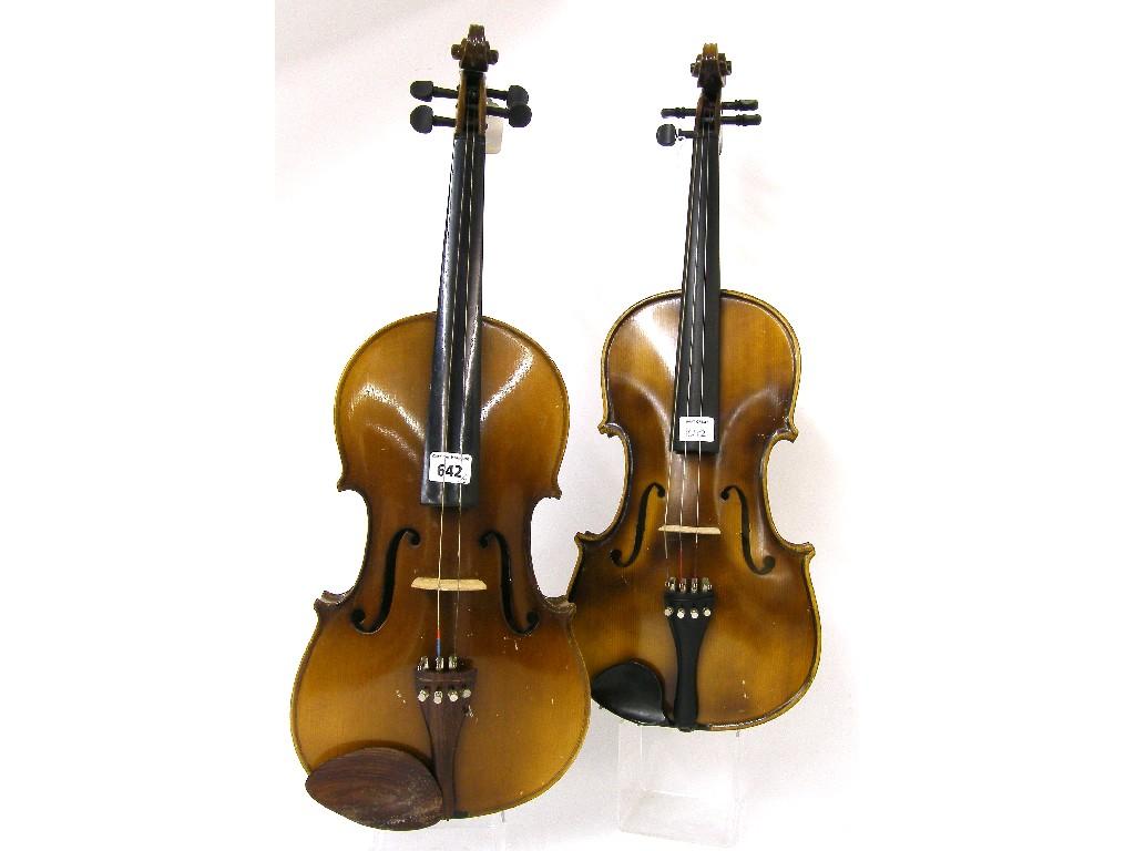 Appraisal: Contemporary Hungarian viola cm also another contemporary viola cm