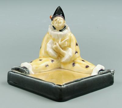 Appraisal: Rookwood ashtray harlequin or clown in yellow suit in corner