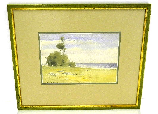 Appraisal: William S Robinson American - ''Lakeside Landscapes with Trees'' watercolor