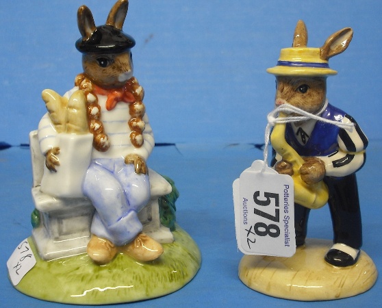 Appraisal: Royal Doulton Bunnykins figures Parisian DB and Saxaphone DB Both