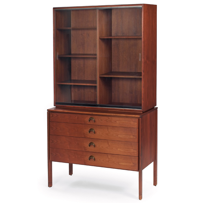 Appraisal: Jens Risom cabinet and hutch by Jens Risom Design Inc