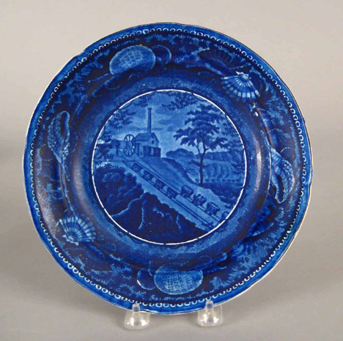 Appraisal: Historical blue Staffordshire plate th c depicting the Baltimore and