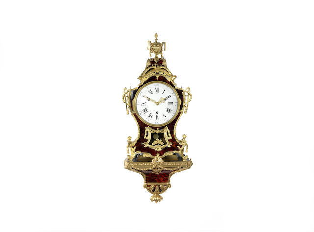 Appraisal: A mid th century French ormolu-mounted tortoiseshell veneered bracket clock