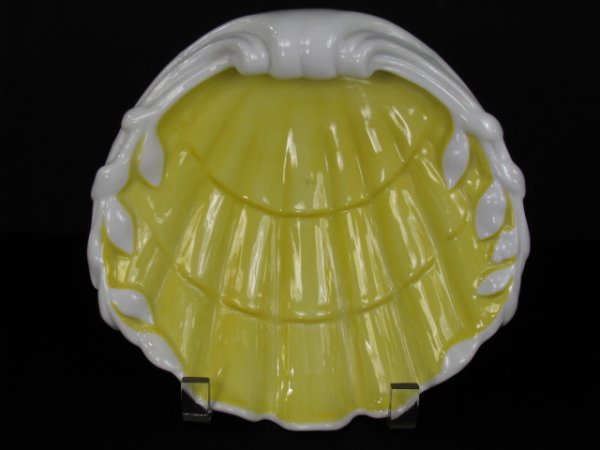 Appraisal: Mottahedeh yellow shell dish Vista Allegre Portugal measures tall by