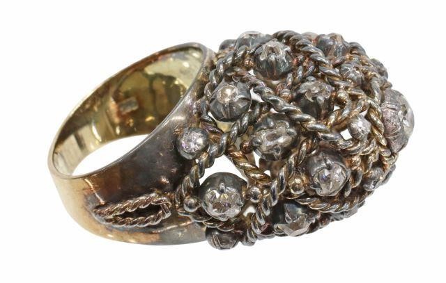 Appraisal: Estate kt gold and other mixed metal princess ring high