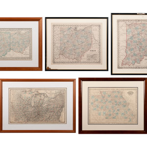 Appraisal: A Group of Five Maps of the Midwest comprising Johnson