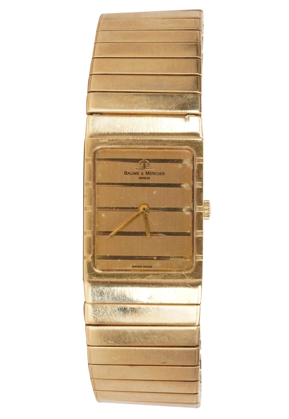 Appraisal: BAUME MERCIER KARAT YELLOW GOLD WATCHwith logo at position signed