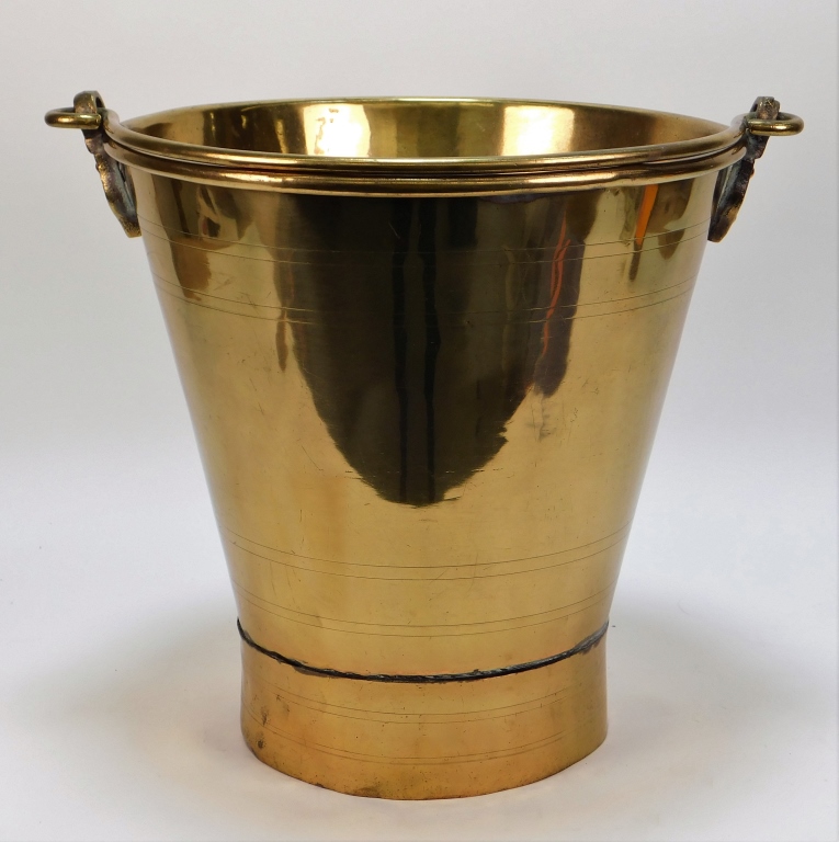 Appraisal: LG SPUN BRASS COAL BUCKET WITH HANDLE United StatesLate th-