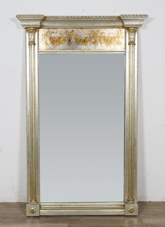 Appraisal: LABARGE ITALIAN NEOCLASSICAL STYLE SILVERED MIRRORLaBarge Italian Neoclassical style silver