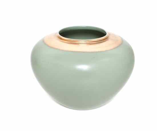 Appraisal: A Bauer Glazed Pottery Vase of ovoid form having a