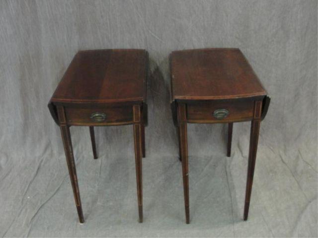 Appraisal: MERSMAN Pair of Mahogany Pembroke Tables From a Long Island