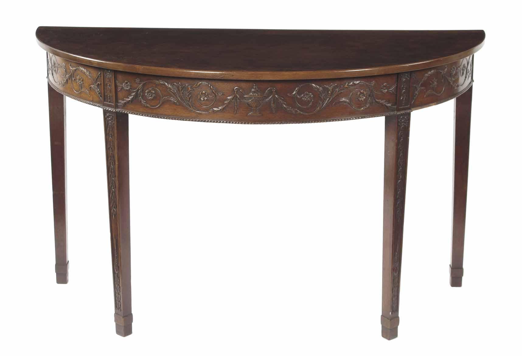 Appraisal: A late Victorian mahogany D end table in Adam style