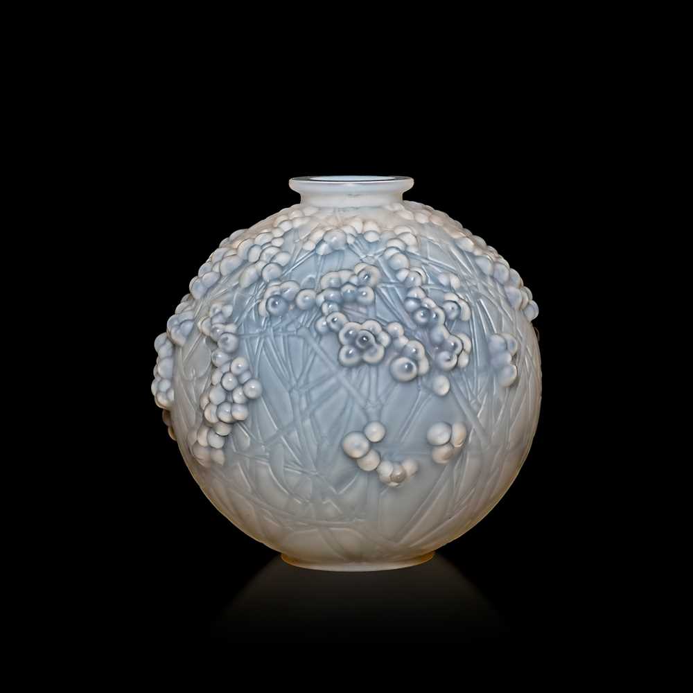 Appraisal: REN LALIQUE FRENCH - DRUIDES VASE NO designed cased opalescentengraved