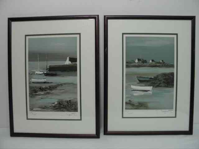 Appraisal: Two Georges Laporte French - limited edition lithographs Titled ''Le