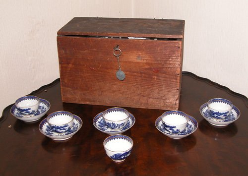 Appraisal: Artist Title English Blue and White transfer decorated handleless cups